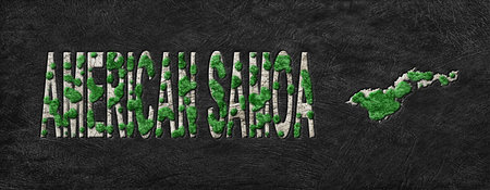 Map of American Samoa Reforestation Green Agenda, Climate Messageの写真素材