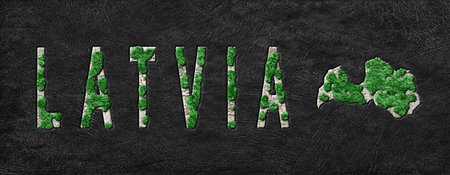 Map of Latvia Reforestation Green Agenda, Climate Messageの写真素材