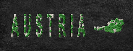 Map of Austria Reforestation Green Agenda, Climate Messageの写真素材