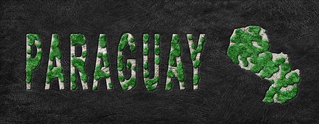 Map of Paraguay Reforestation Green Agenda, Climate Messageの写真素材