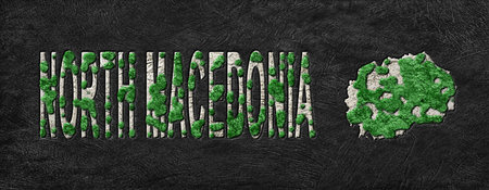 Map of North Macedonia Reforestation Green Agenda, Climate Message