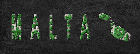 Map of Malta Reforestation Green Agenda, Climate Messageの写真素材