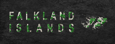 Map of Falkland Islands Reforestation Green Agenda, Climate Messageの写真素材