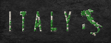 Map of Italy Reforestation Green Agenda, Climate Message