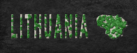 Map of Lithuania Reforestation Green Agenda, Climate Messageの写真素材