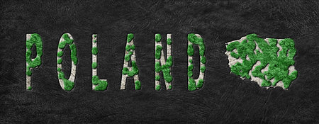 Map of Poland Reforestation Green Agenda, Climate Messageの写真素材