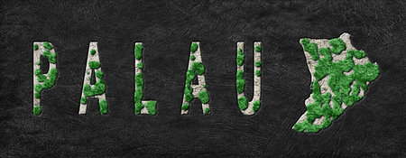 Map of Palau Reforestation Green Agenda, Climate Message
