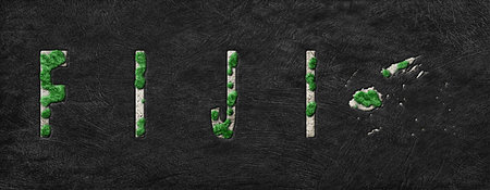 Map of Fiji Reforestation Green Agenda, Climate Messageの写真素材