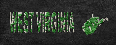 Map of West Virginia Reforestation Green Agenda, Climate Messageの写真素材