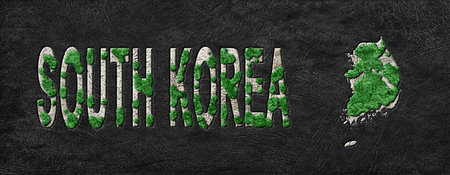 Map of South Korea Reforestation Green Agenda, Climate Messageの写真素材