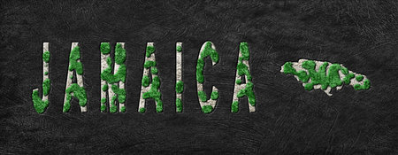 Map of Jamaica Reforestation Green Agenda, Climate Messageの写真素材