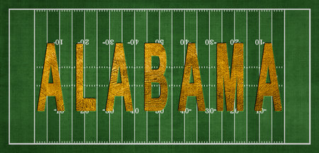 Alabama Golden USA State on Football Fieldの写真素材