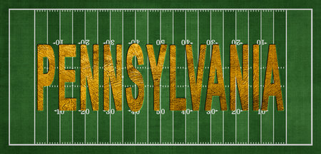 Pennsylvania Golden USA State on Football Fieldの写真素材