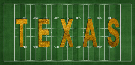 Texas Golden USA State on Football Fieldの写真素材