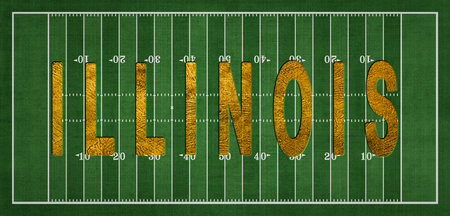 Illinois Golden USA State on Football Field