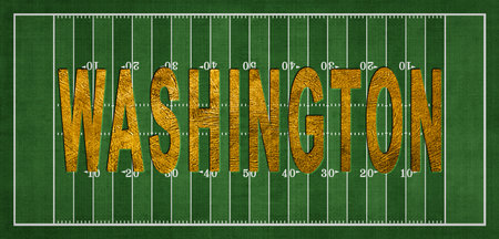 Washington Golden USA State on Football Fieldの写真素材