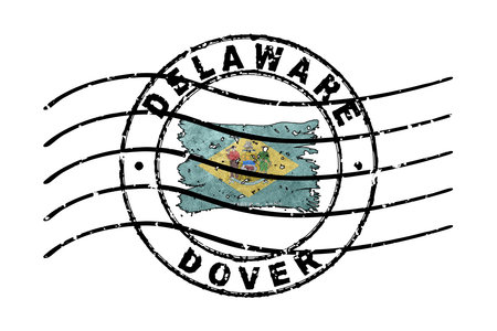 Delaware Passport Stamp Flag Travel Document Symbolの写真素材