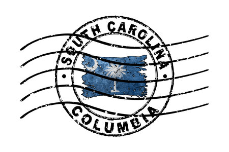 South Carolina Passport Stamp Flag Travel Document Symbolの写真素材