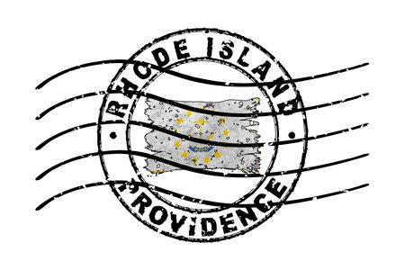 Rhode Island Passport Stamp Flag Travel Document Symbolの写真素材
