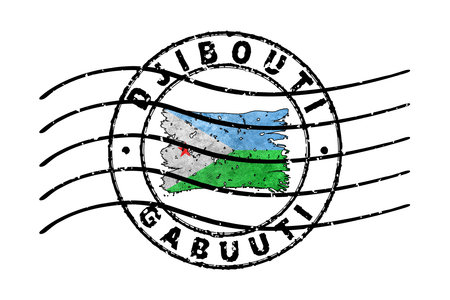 Djibouti Passport Stamp Flag Travel Document Symbolの写真素材