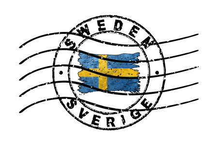 Sweden Passport Stamp Flag Travel Document Symbolの写真素材
