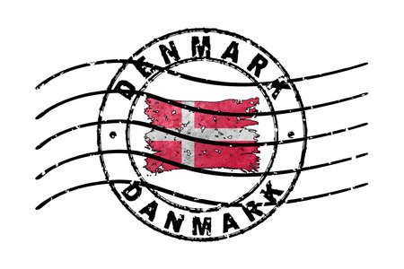 Denmark Passport Stamp Flag Travel Document Symbolの写真素材