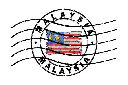 Malaysia Passport Stamp Flag Travel Document Symbolの写真素材