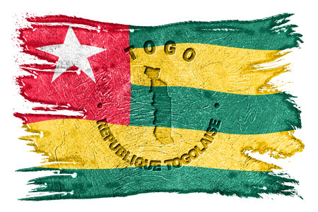 Togo Flag with Map Brush Stroke, Clipping Pathの写真素材