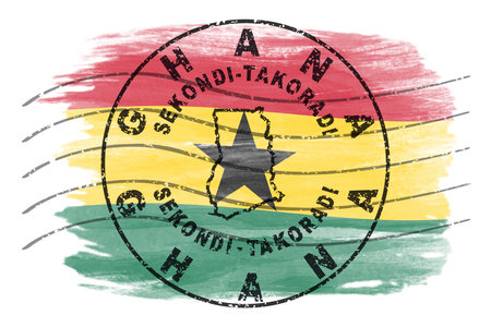 Ghana Sekondi Takoradi Round Seal Map Designの写真素材