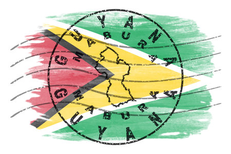 Guyana Mabura Round Seal Map Designの写真素材