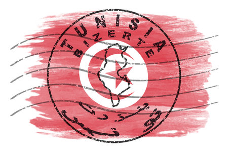 Tunisia Bizerte Round Seal Map Designの写真素材