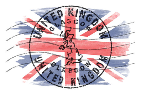 United Kingdom Glasgow Round Seal Map Designの写真素材