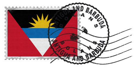 Antigua and Barbuda Bolans Stamp with National Flag and Postmark