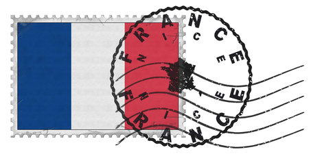 France Nice Stamp with National Flag and Postmarkの写真素材