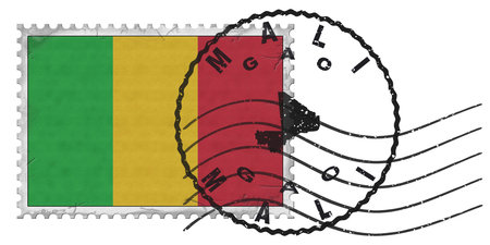 Mali Gao Stamp with National Flag and Postmarkの写真素材
