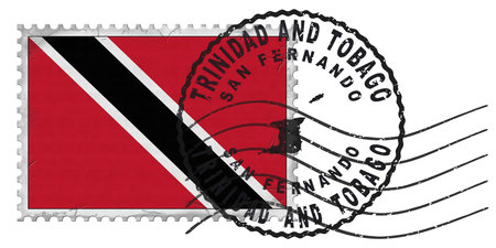 Trinidad and Tobago San Fernando Stamp with National Flag and Postmark