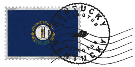 Kentucky Covington Stamp with National Flag and Postmark