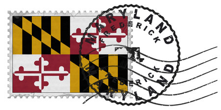 Maryland Frederick Stamp with National Flag and Postmark
