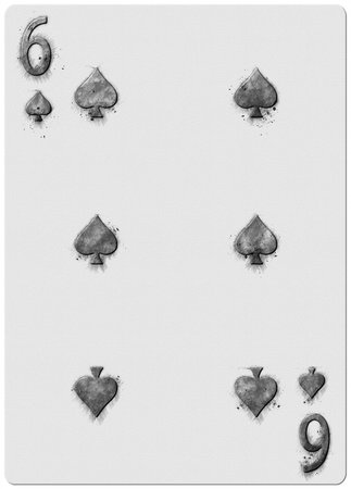 Six of Spades Playing Card Hand Drawnの写真素材