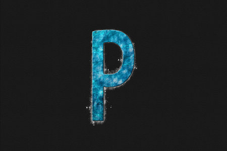 Rho letter, Greek alphabet Symbol, Blue Symbol