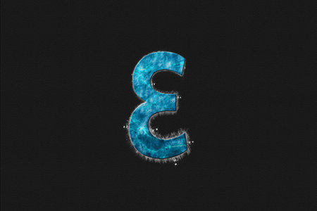 Epsilon sign. Epsilon letter, Greek alphabet Symbol, Blue Symbol