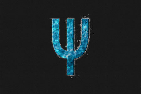Psi sign. Psi letter, Greek alphabet Symbol, Blue Symbol