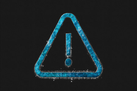 Danger sign,Â Hazard warning attention sign, Blue Symbolの写真素材