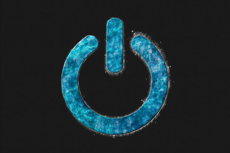Power button sign, Power Button symbol,Â Blue Symbol