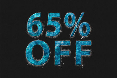 Sale and discount Price offÂ tag,Â label or badge, 65 percent sale, Blue Symbol