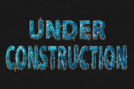 Under construction design, website development concept Under construction, Blue Symbolの写真素材