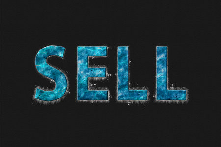 Sell text Business Concept, word Sell banner, Blue Symbol