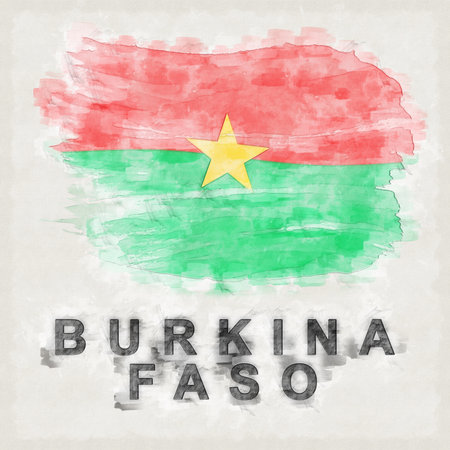 Burkina Faso National Colors with Country Name Backgroundの写真素材
