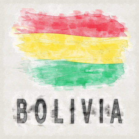 Bolivia National Colors with Country Name Backgroundの写真素材