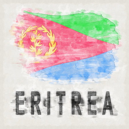 Eritrea National Colors with Country Name Backgroundの写真素材
